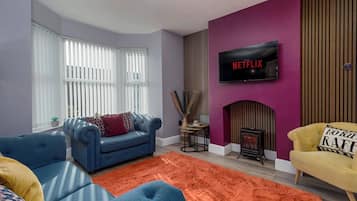 Télévision, cheminée, Netflix, services de streaming