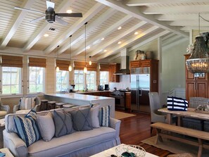 House, 4 Bedrooms | Living room | Flat-screen TV, fireplace, ping pong - Buckeye On the Beach - 2288 E Co Hwy 30a by Dune Vacation Rentals (Santa Rosa Beach)