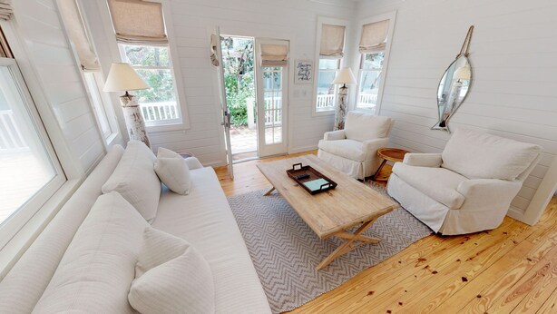 House, 1 Bedroom | Living room | Flat-screen TV - Sea Shack - 128 Tupelo Street by Dune Vacation Rentals (Santa Rosa Beach)