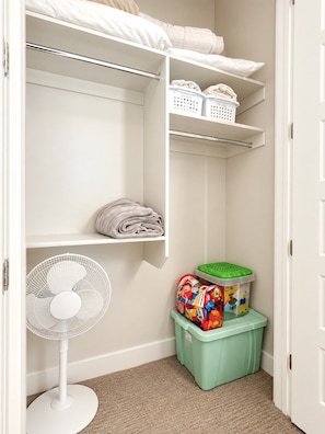 Toys and Supplies in Bunkroom Closet - Spacious backyard & 2 pools/spas, fishing pond (Washington)
