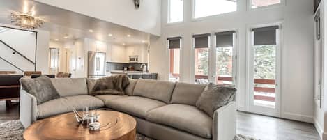 Smart TV, fireplace, DVD player, stereo