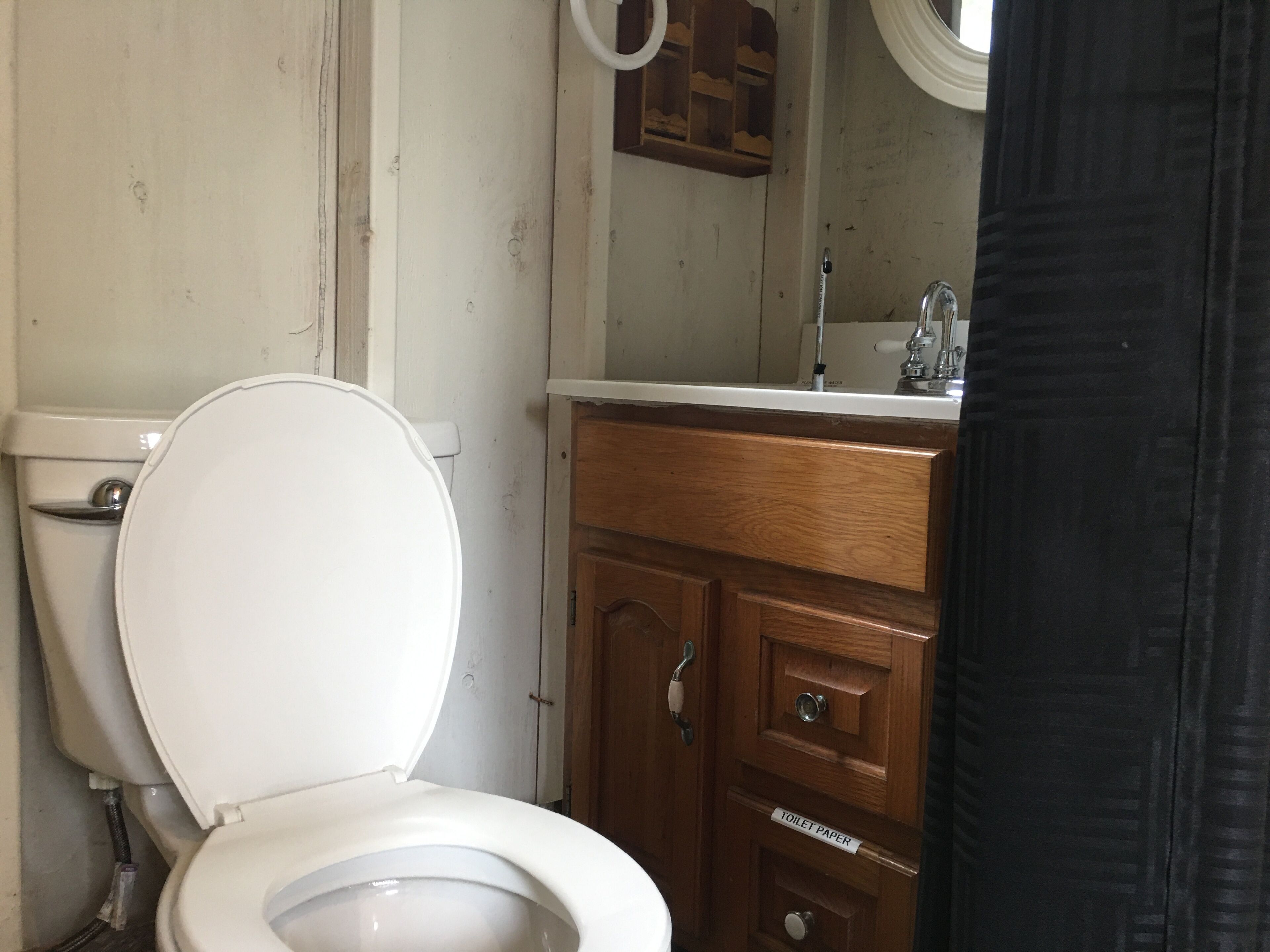 シャワー、タオル、石鹸、トイレットペーパー