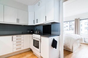 Leilighet, 1 soverom | Eget kjøkken | Kjøleskap, ovn, kokeplater og oppvaskmaskin