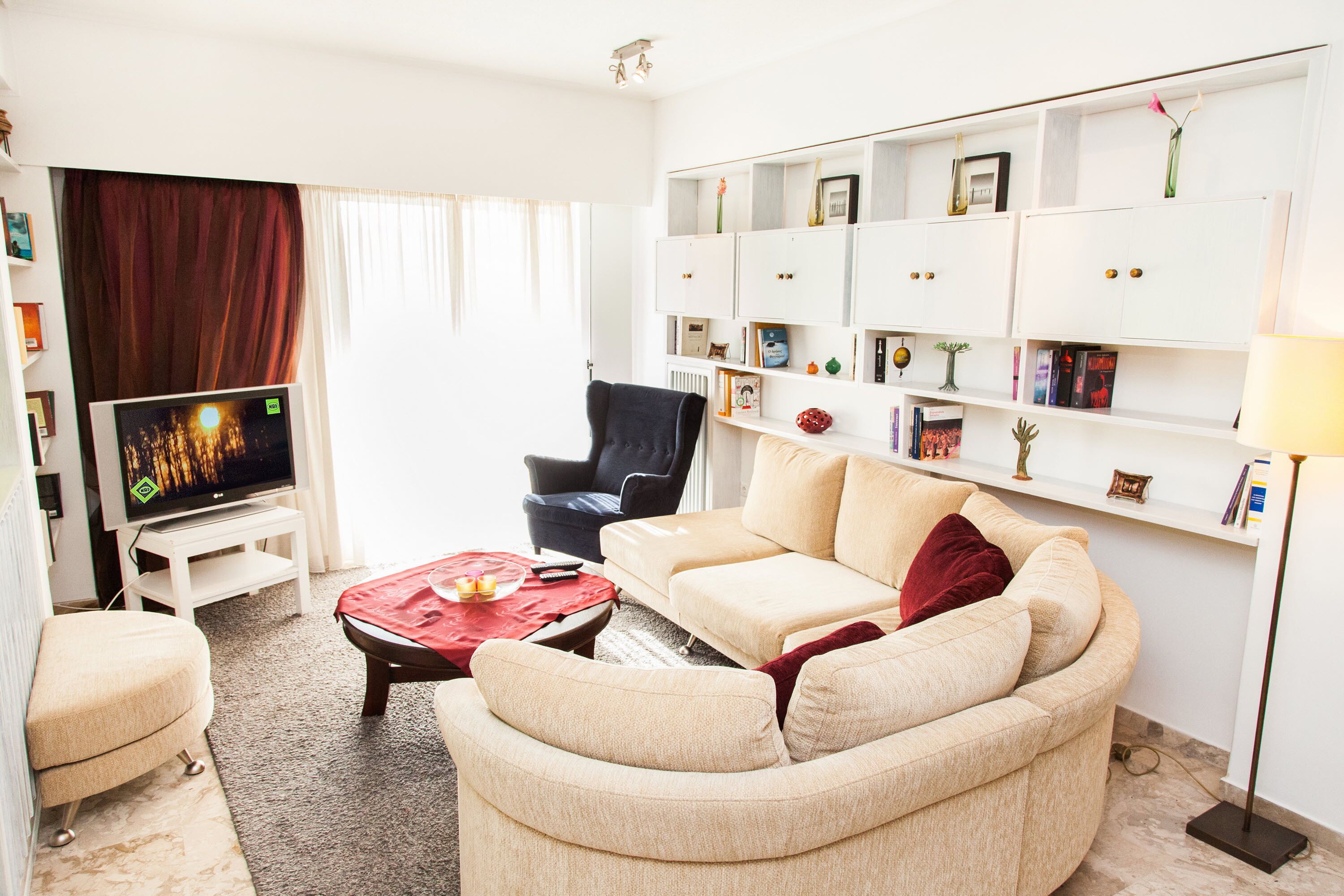 Huoneisto, 2 makuuhuonetta | Oleskelualue | Taulutelevisio