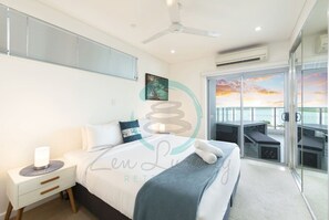 3 bedrooms, desk, iron/ironing board, travel cot