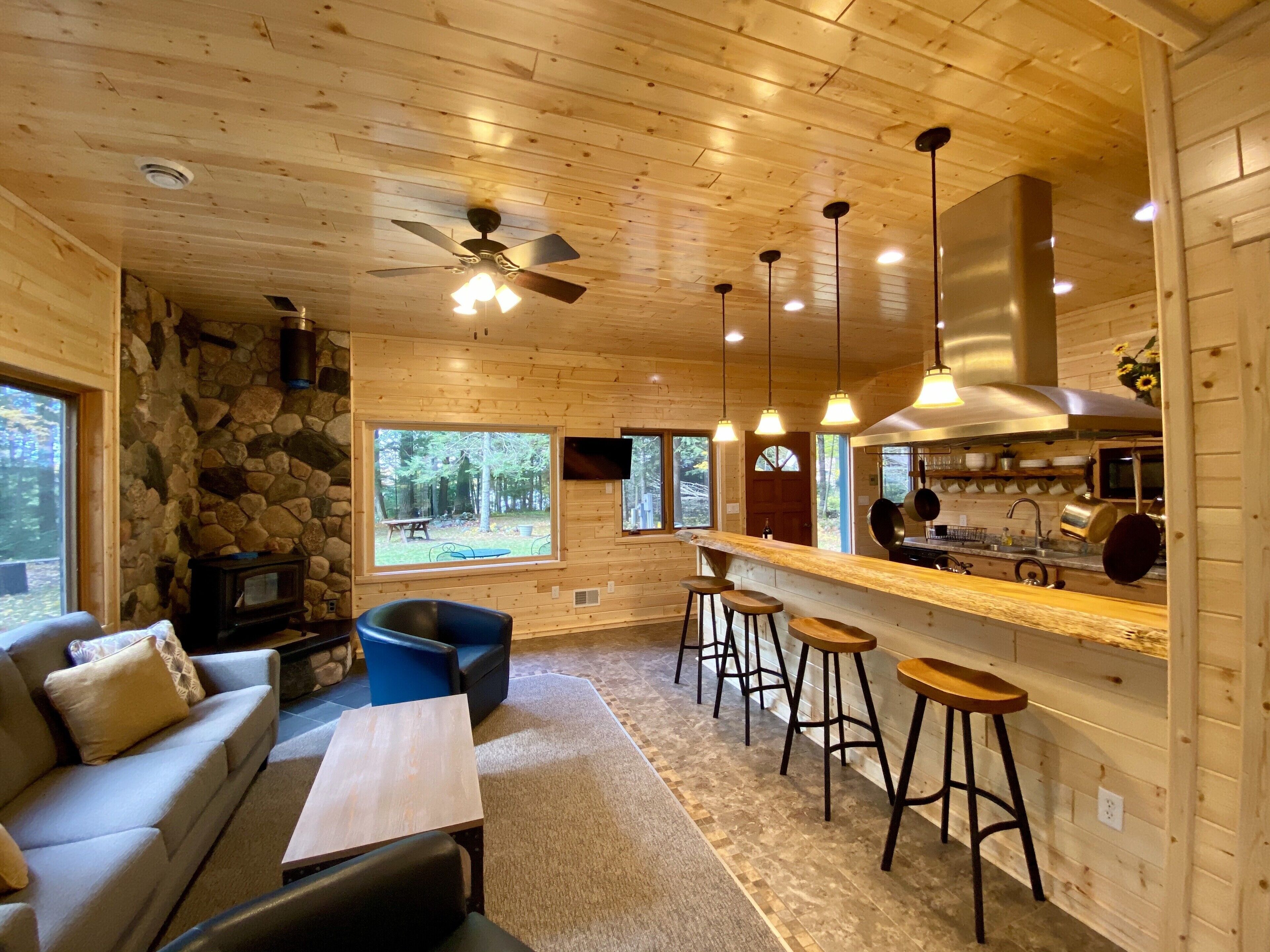 Living area and Kitchen Bar