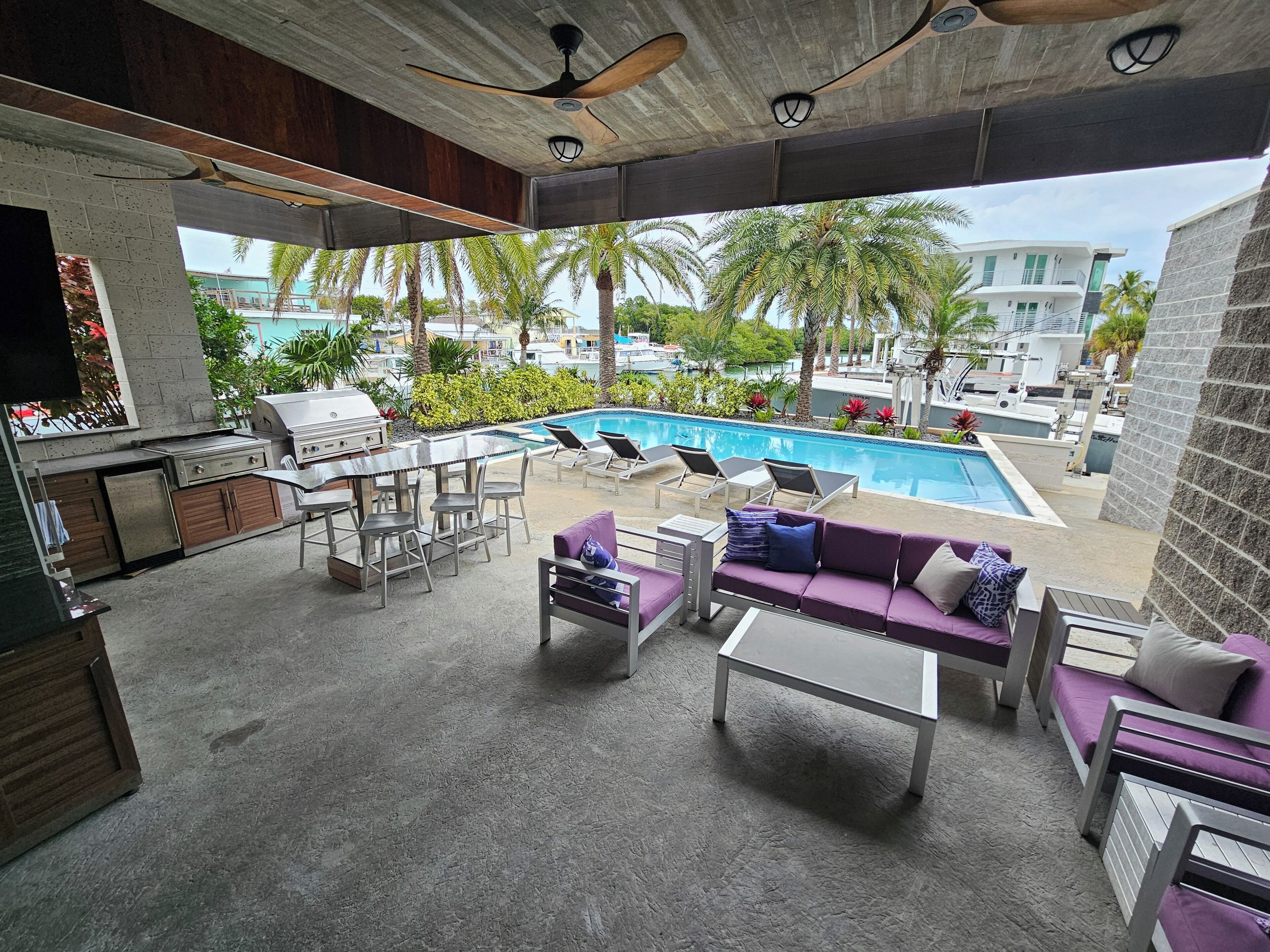 Even on a cloudy day the pool area is a fantastic place to sit