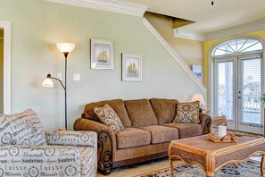 House, 4 Bedrooms, Patio, Bay View | Living room | TV - Dog-friendly Home With Amazing Views & Spacious Deck (Dauphin Island)