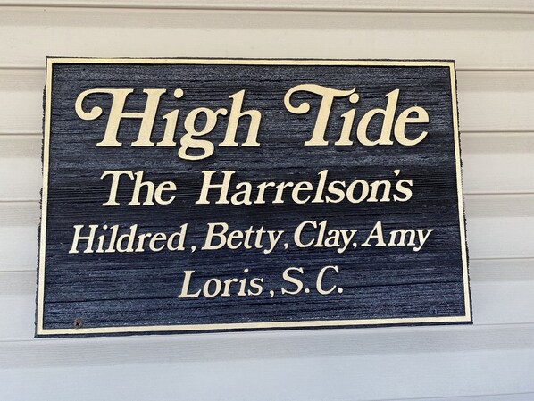 Exterior detail - High Tide - A Fisherman's Delight:  4 BR Channel Home w/ Boat Ramp in Cherry Grove (North Myrtle Beach)