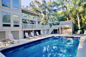 Outdoor pool, a heated pool