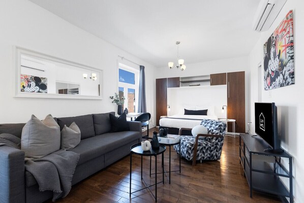 Desk, iron/ironing board, travel cot, free WiFi