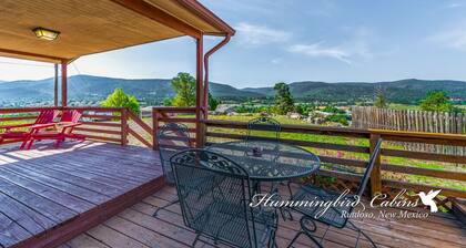 Redman! A single level, cozy cabin on a hill with a direct view of the Ruidoso Downs Racetrack!