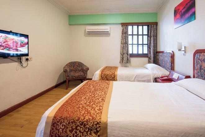 Desk, free WiFi, bed sheets