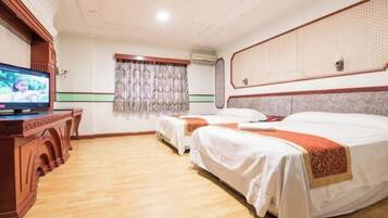 Desk, free WiFi, bed sheets