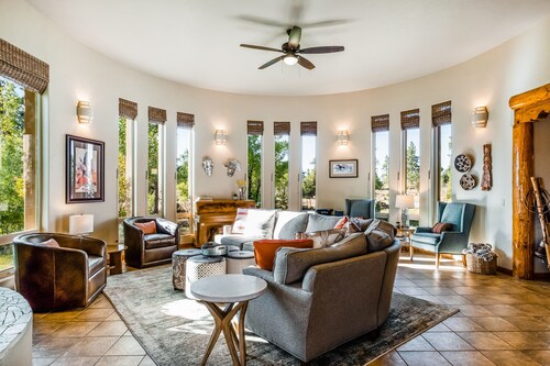 Modern adobe-style home w/ balconies & fireplace - close to Pagosa Springs