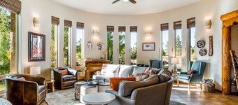 Modern adobe-style home w/ balconies & fireplace - close to Pagosa Springs