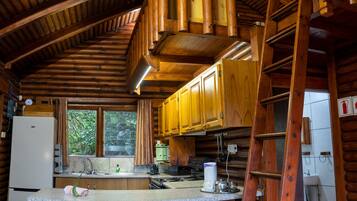 Standard Cabin | Private kitchen | Fridge, microwave, oven, stovetop