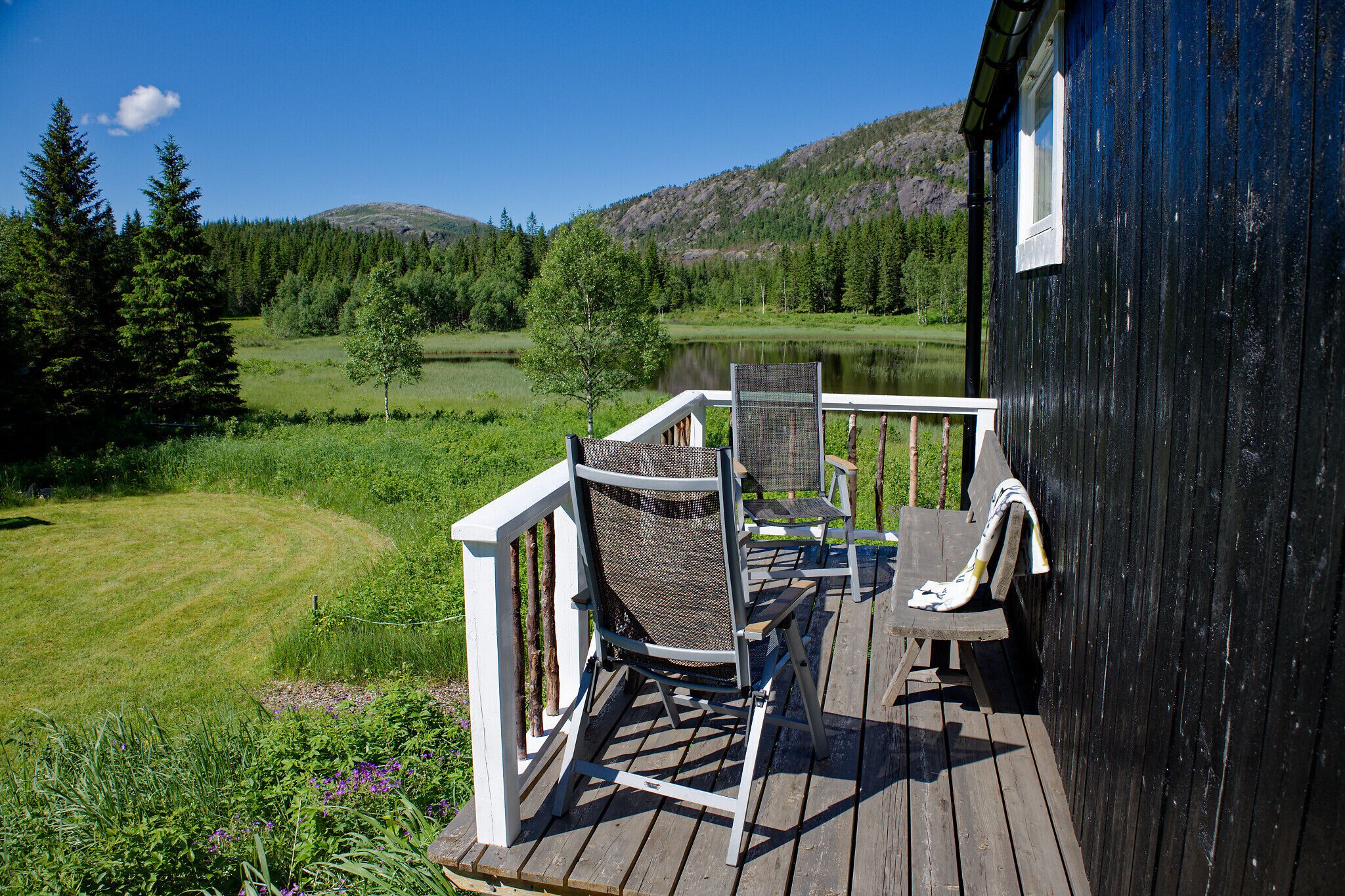 3. Sommerfjøs, 4 beds, Lake View, Shared Bathroom | 테라스/파티오