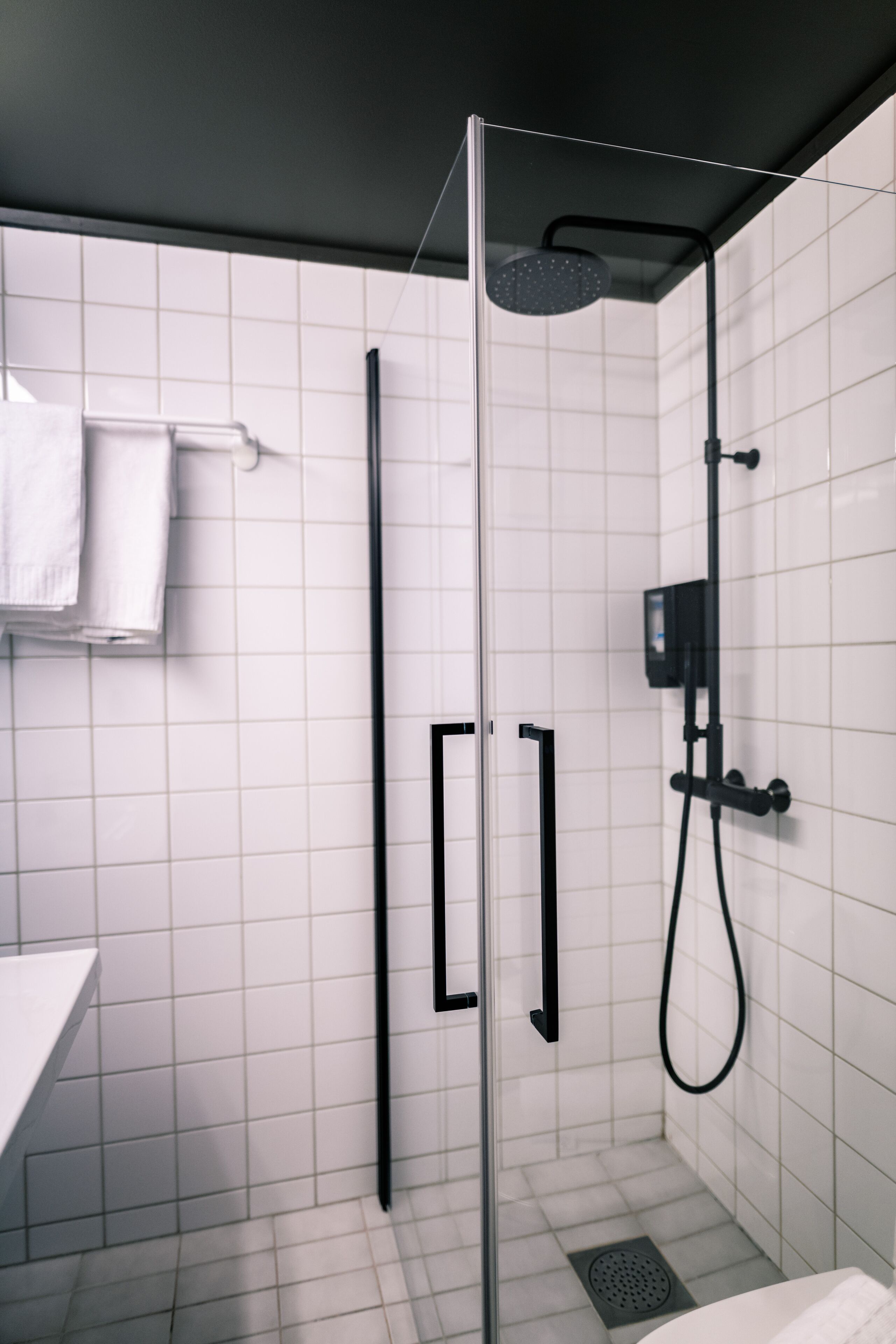 shower, free toiletries, hair dryer, heated floors