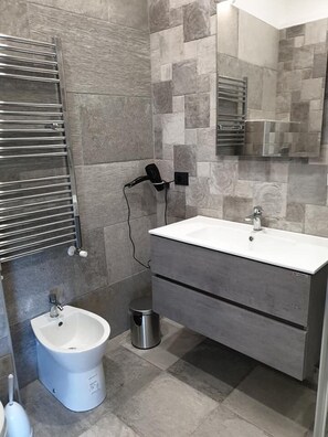 Suihku, ilmaiset hygieniatuotteet, hiustenkuivaaja, bidee