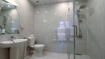 Free toiletries, hair dryer, slippers, towels