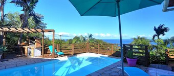 Villa St Leu sea view and pool 5 min from the Lagoon