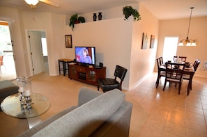 Villa, 4 Bedrooms | Living area | 30-inch LED TV with cable channels, TV