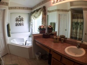 House, 4 Bedrooms | Bathroom | Hair dryer, towels - South Facing Pool Great For Families! 4 Bedroom Home by RedAwning (Haines City)