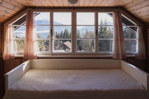 Standard Chalet, 1 Bedroom, Mountain View | Living area | Flat-screen TV