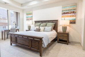 4 bedrooms, desk, iron/ironing board, travel crib