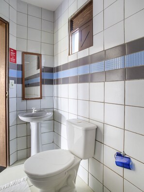 Double Room | Bathroom | Shower, towels, toilet paper