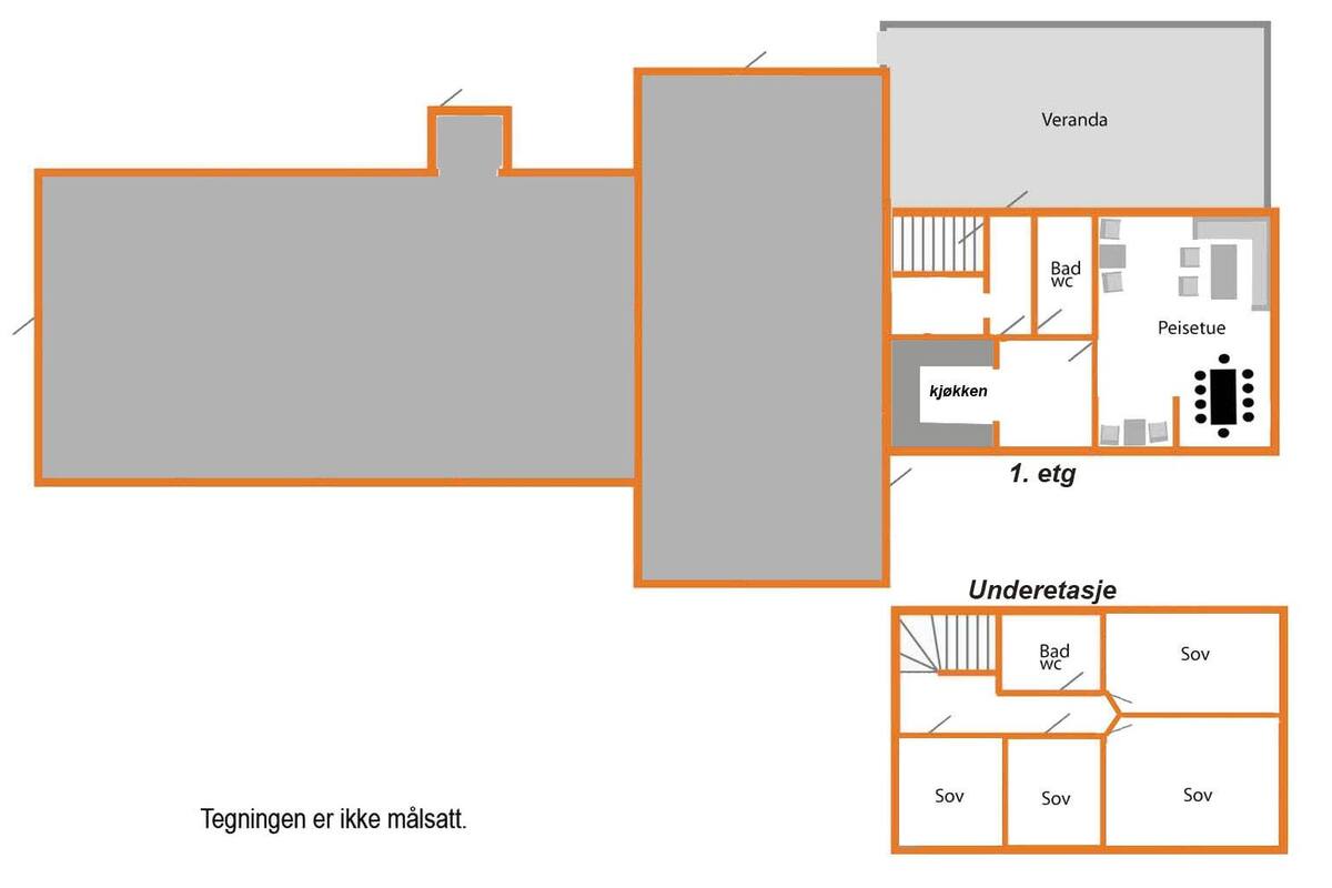 A hotel layout with a large room, ensuite bathroom, and kitchenette.