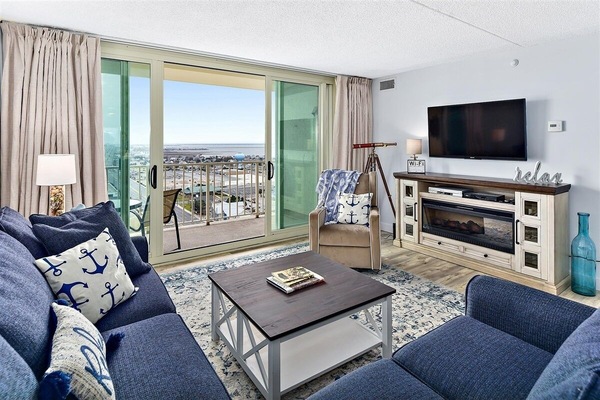 Smart TV, fireplace, video games, DVD player