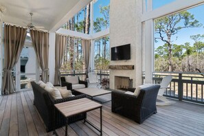 Villa, 4 Bedrooms | Living room | 36-inch TV with cable channels, DVD player, ping pong
