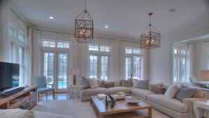 House, 5 Bedrooms | Living room | 36-inch TV with cable channels, DVD player, ping pong - Watercolor by Dune Vacation Rentals - Scrub Oak Lake District (Santa Rosa Beach)