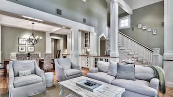 House, 3 Bedrooms | Living room | Flat-screen TV, fireplace