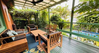 Private & spacious family retreat with aircon & pool.