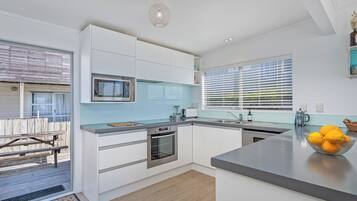 Fridge, microwave, dishwasher, toaster