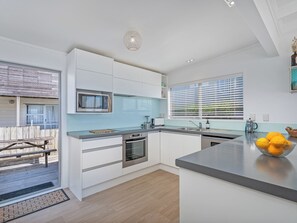 Fridge, microwave, dishwasher, toaster