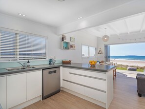 Fridge, microwave, dishwasher, toaster