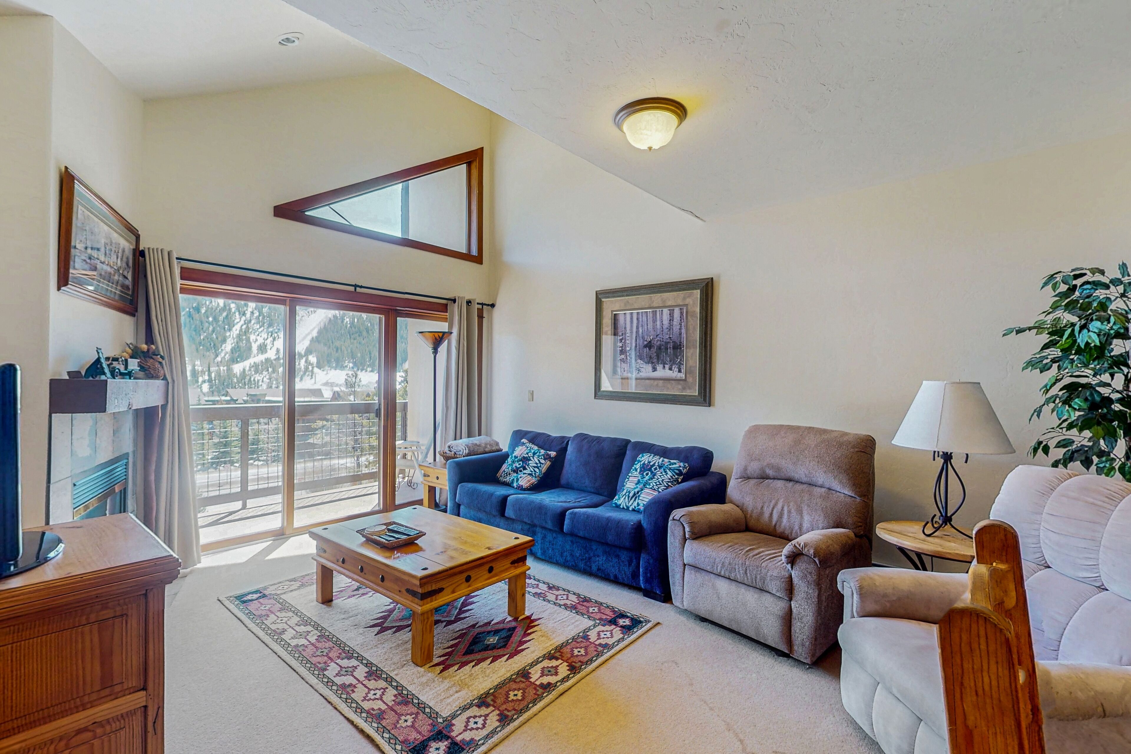 Fernseher, Kamin, DVD-Player