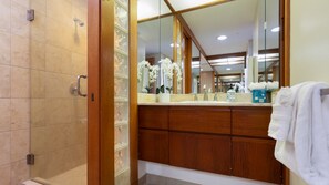 Bathtub, hair dryer, towels, soap