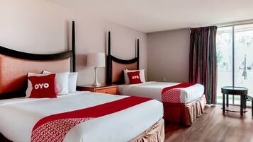 Desk, free WiFi, bed sheets