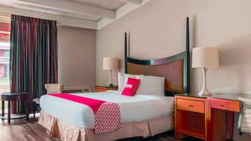 Desk, free WiFi, bed sheets