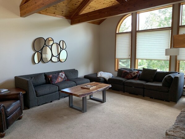 TV, fireplace, foosball, table tennis