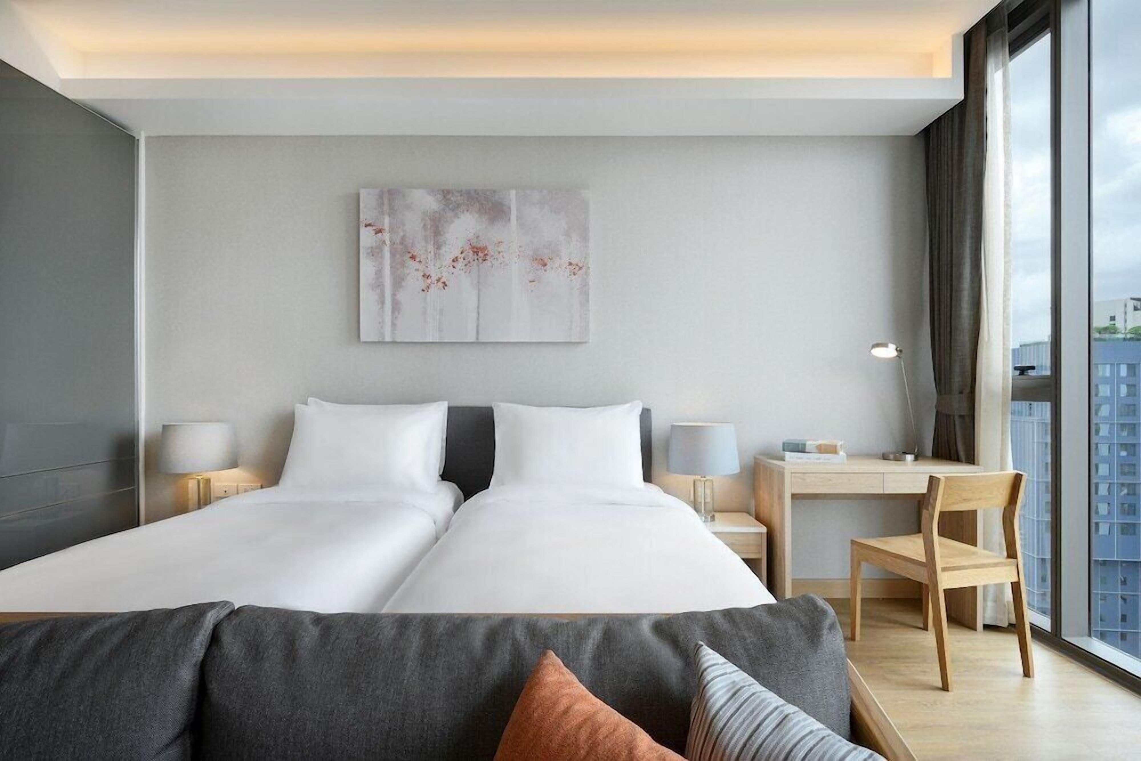 In-room safe, desk, laptop workspace, soundproofing