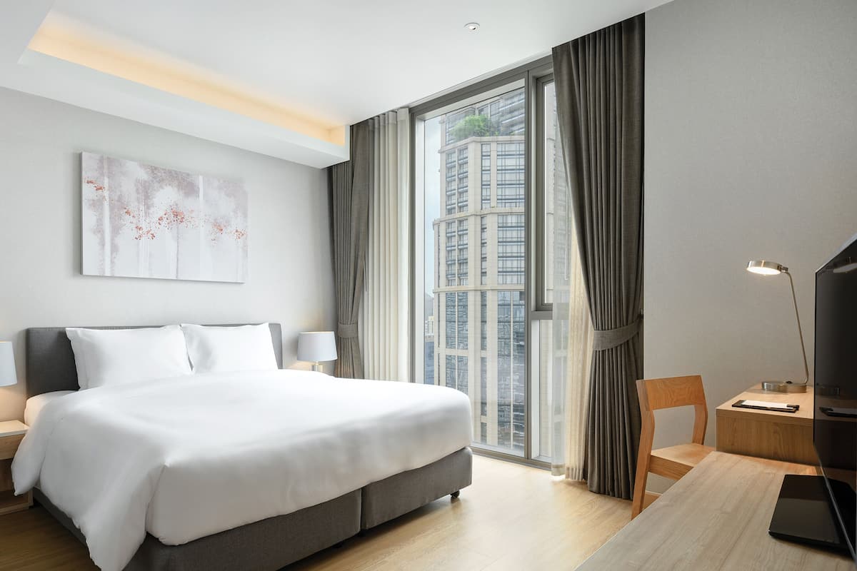 In-room safe, desk, laptop workspace, soundproofing