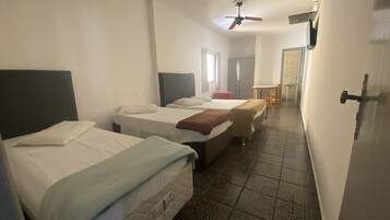 Desk, free WiFi, bed sheets