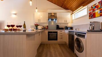 Villa (2 Bedrooms) | Private kitchen | Fridge, microwave, oven, stovetop