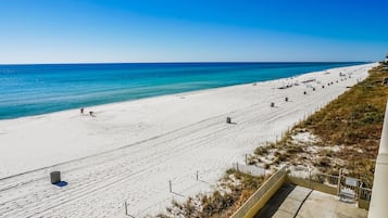 On the beach, white sand